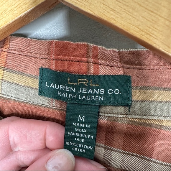 Lauren Ralph Lauren plaid button down long sleeve blouse - Picture 2 of 8